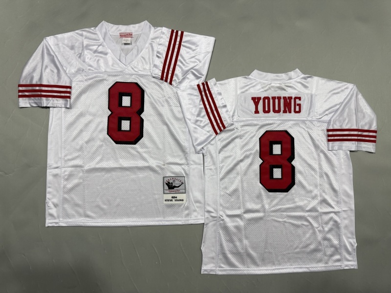 Men 2025 San Francisco 49ers #8 Young white Throwback Limited NFL Jersey style 002->san francisco 49ers->NFL Jersey